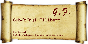 Gubányi Filibert névjegykártya